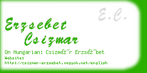 erzsebet csizmar business card